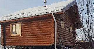 Баня из оцилиндрованного бревна под ключ в Невинномысске - от 136175 рублей